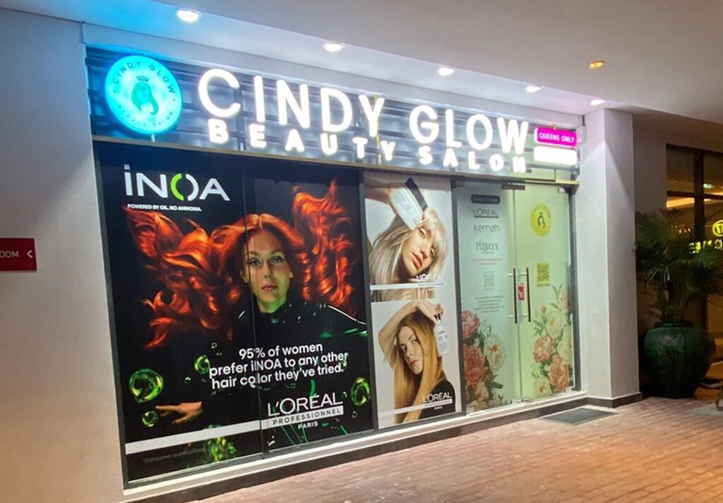 Cindy Glow Beauty Salon shopfront at Solaire 17, Jumeirah Garden City, Al Satwa, Dubai