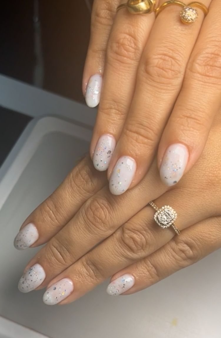 Gel polish nail art manicure at Cindy Glow Dubai