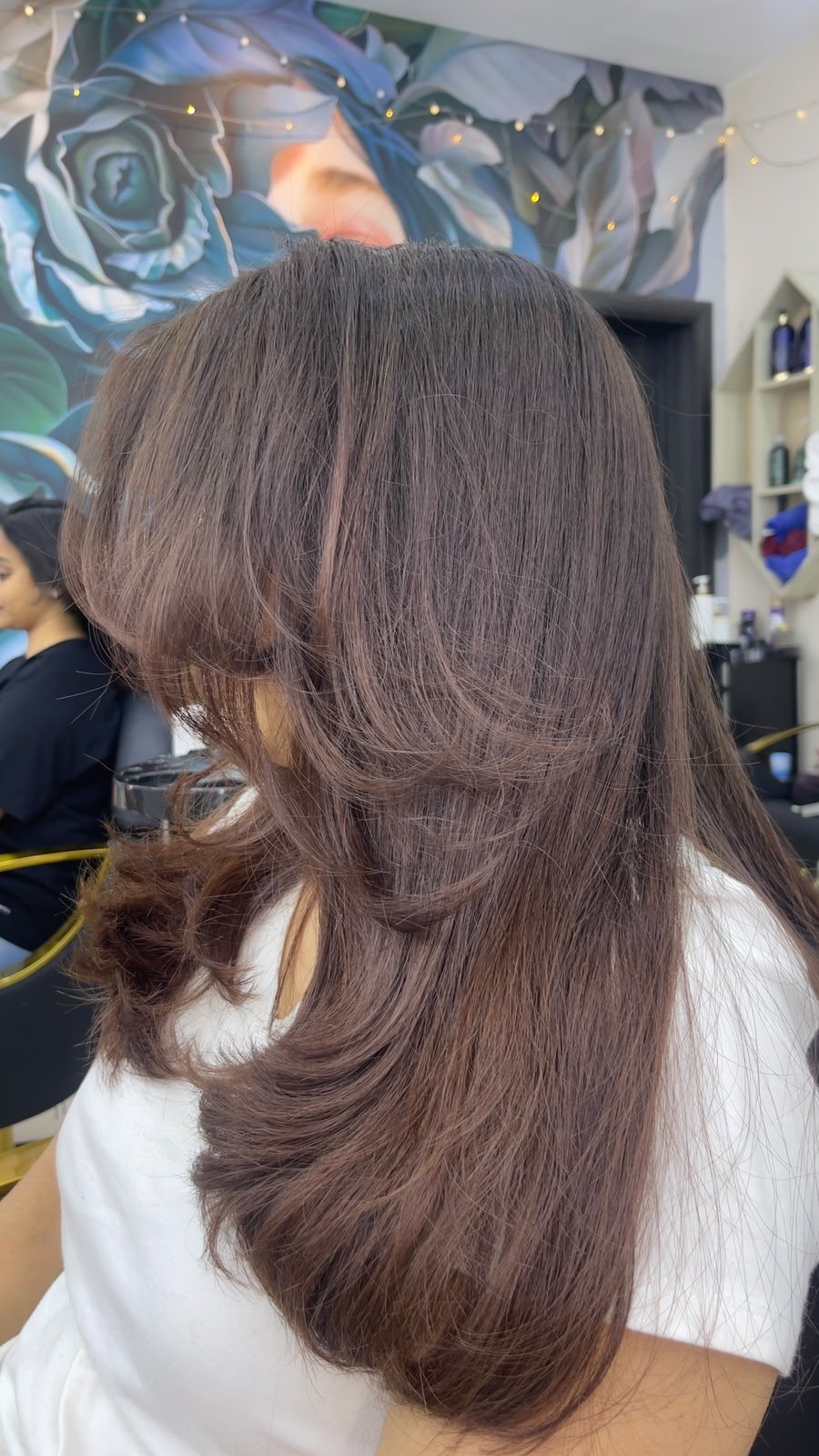 Layered haircut and blow dry at Cindy Glow salon Dubai